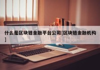 什么是区块链金融平台公司[区块链金融机构]