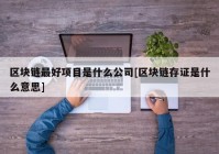 区块链最好项目是什么公司[区块链存证是什么意思]