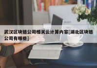 武汉区块链公司相关云计算内容[湖北区块链公司有哪些]